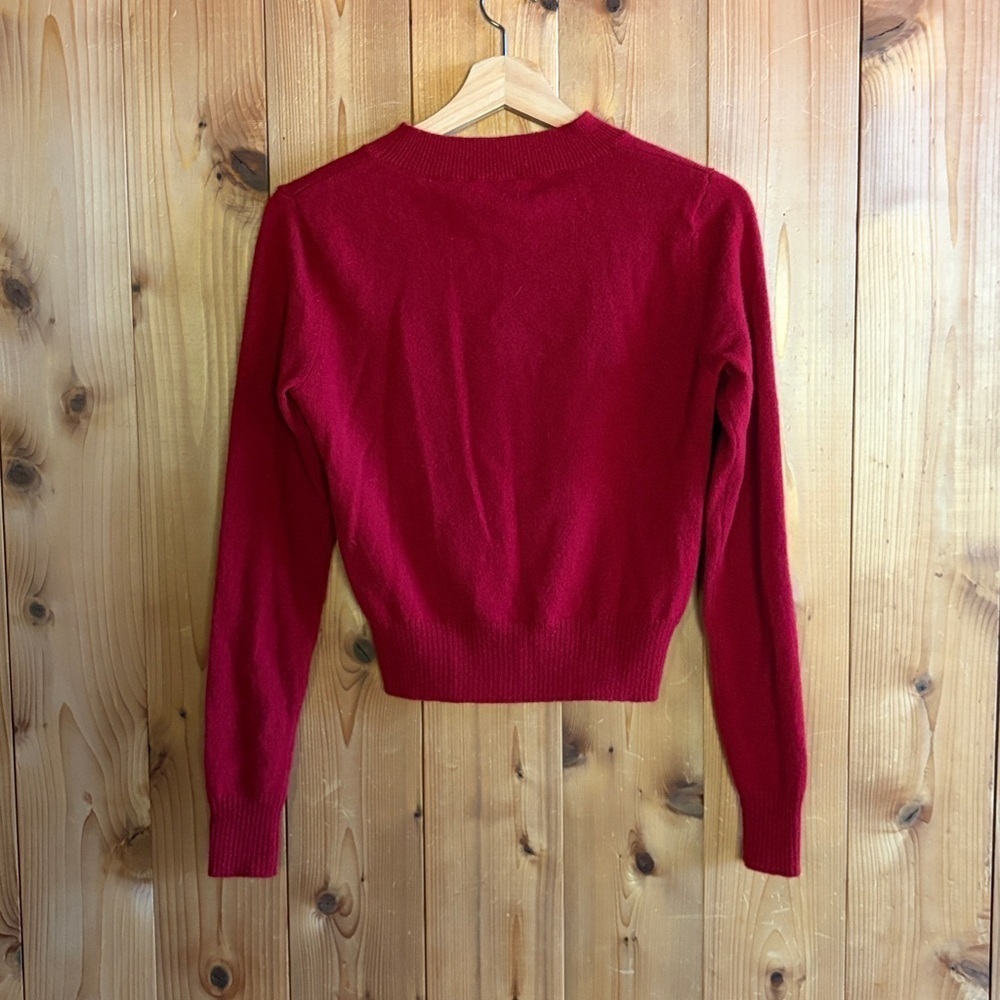 Reformation Dana Cashmere Crew Neck Sweater Crimson - Picture 4 of 6